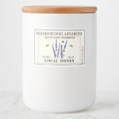 ラベンダーフラワーハニー3 x 2バチ縁どド フードラベル (正面)