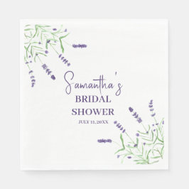ラベンダーフラワーパープルウォーターブライダルシャワー スタンダードランチョンナプキン