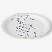 ラベンダーフラワーパープルウォーターブライダルシャワー ペーパープレート (アングル)