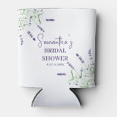 ラベンダーフラワーパープルウォーターブライダルシャワー 缶クーラー (正面)