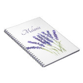 ラベンダーフラワーパープルフローラハーブ水彩 ノートブック (右側)