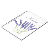 ラベンダーフラワーパープルフローラハーブ水彩 ノートブック (左側)