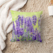 ラベンダーフラワーパープル薄紫フローラ クッション (ブランケット)