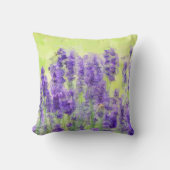 ラベンダーフラワーパープル薄紫フローラ クッション (正面)