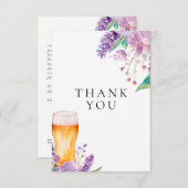 ラベンダーフラワービール ブライダルシャワー サンキューカード (正面/裏面)