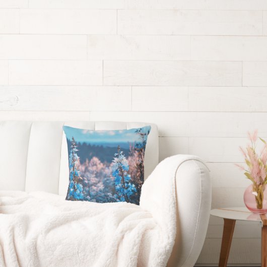ラベンダーフラワーピローカバー – ソフトで美しい クッション (ソファ)