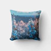 ラベンダーフラワーピローカバー – ソフトで美しい クッション (正面)