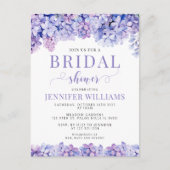 ラベンダーフラワーブライダルシャワーはがき招待状 ポストカード (正面)