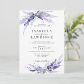 ラベンダーフラワープロヴァンスフローラ結婚薄紫 招待状 (スタンド正面)