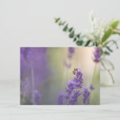 ラベンダーフラワーミツバチ自然フォトカード (スタンド正面)