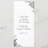 ラベンダーフラワーユーカリプトゥス結婚リーフのメニュー メニュー (裏面)