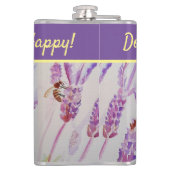 ラベンダーフラワー心配しない幸せな紫 フラスク (裏面)