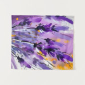 ラベンダーフラワー抽象芸術フローラ タペストリー (正面(横))