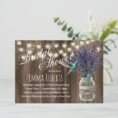 ラベンダーフラワー素朴&ハミングバードブライダルシャワー 招待状 (スタンド正面)