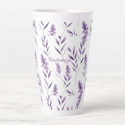 ラベンダーフラワー芽サンダー_コーブ カフェラテマグ (正面)