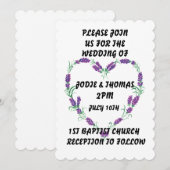 ラベンダーフレーム ハート 結婚式招待状 オーダーメイド 招待状 (正面/裏面)