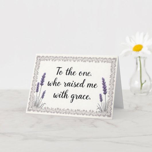 ラベンダーフレーム 優雅に育ててくれたママ カード (小さな植物)