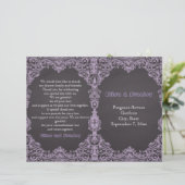 ラベンダーフレーム、黒板折りウェディングプログラム (スタンド正面)