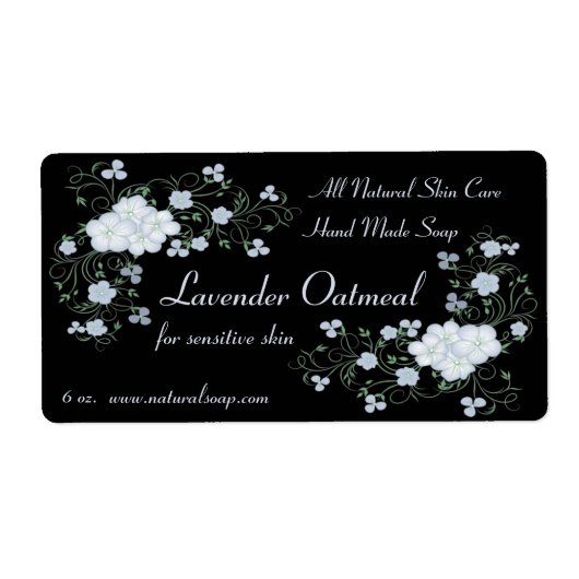 ラベンダーフロックスの花とつる植物手作り石鹸 ラベル (正面)