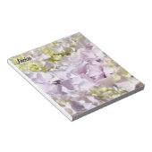 ラベンダーフローラあじさいメモ帳あなたの名前カスタム ノートパッド (アングル)