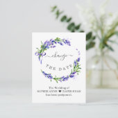 ラベンダーフローラの延期結婚日の変更 ポストカード (スタンド正面)