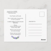 ラベンダーフローラの延期結婚日の変更 ポストカード (裏面)