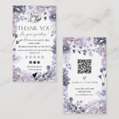 ラベンダーフローラの水の色の確認の感謝してい順序あなた 名刺 (正面/裏面)