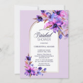 ラベンダーフローラアーチブライダルシャワー 招待状 (正面)