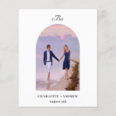 ラベンダーフローラアーチ写真モノグラム結婚バジェット (裏面)