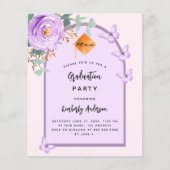 ラベンダーフローラアーチ卒業パーティーの招待状 (正面)