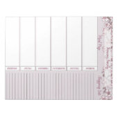 ラベンダーフローラウィークリーミールプランナーパッド ノートパッド (正面)