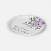 ラベンダーフローラウォーターカラー牡丹ブライダルシャワー ペーパープレート (アングル)