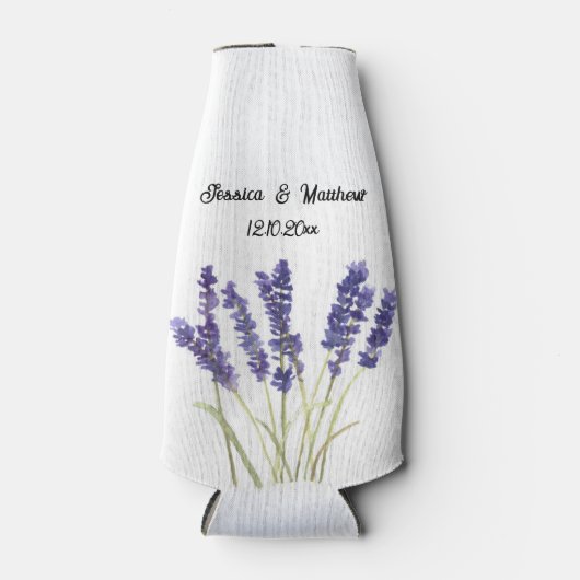 ラベンダーフローラウォーターカラー自然ユニーク結婚式 ボトルクーラー (正面)