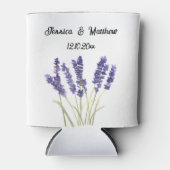 ラベンダーフローラウォーターカラー自然ユニーク結婚式 缶クーラー (正面)