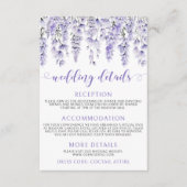 ラベンダーフローラエレガントな結婚式詳細 エンクロージャーカード (正面)