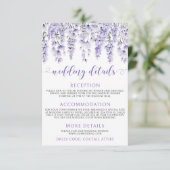 ラベンダーフローラエレガントな結婚式詳細 エンクロージャーカード (スタンド正面)