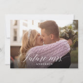 ラベンダーフローラカップル写真ブライダルシャワー 招待状 (裏面)