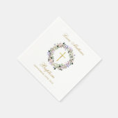 ラベンダーフローラガーランド金ゴールドバプテスマ《キリスト教》洗礼式や命名式 スタンダードカクテルナプキン (角)