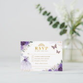 ラベンダーフローラキンセアニェラプリンセスドレスRSVP エンクロージャーカード (スタンド正面)