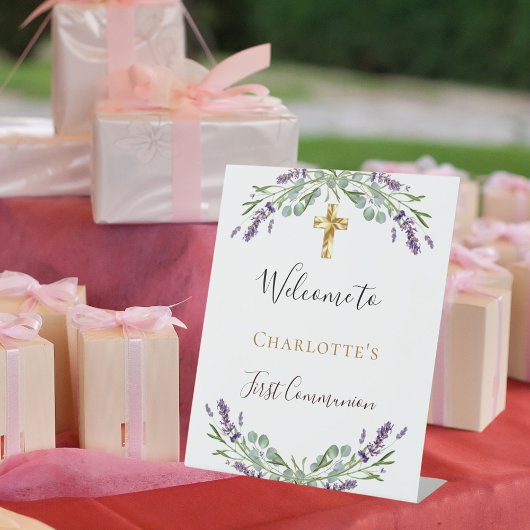 ラベンダーフローラグリーン第1聖餐式へようこそ 台座サイン