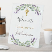 ラベンダーフローラグリーン第1聖餐式へようこそ 台座サイン (インサイチュ)