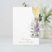 ラベンダーフローラシャンパンシャワーメッセージサンキュー サンキューカード (スタンド正面)