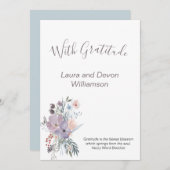 ラベンダーフローラスプレー（水彩色） サンキューカード (正面/裏面)