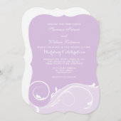 ラベンダーフローラスワールブラケットウェディング招待状 招待状 (正面/裏面)