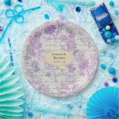 ラベンダーフローラダマスクウェディング ペーパープレート (パーティー)