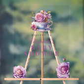 ラベンダーフローラティーカップ赤ちゃんシャワーへようこそ アクリルサイン (ニュートラル)