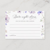ラベンダーフローラデイトナイトアイディアブライダルシャワー エンクロージャーカード (正面)