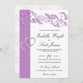 ラベンダーフローラデザイン結婚式招待状 招待状 (正面/裏面)
