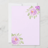 ラベンダーフローラドレスバタフライ金ゴールドキンセアニェラ 招待状 (裏面)