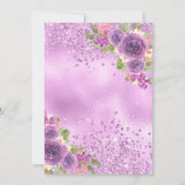 ラベンダーフローラドレスバタフライ金ゴールドキンセアニェラ 招待状 (裏面)